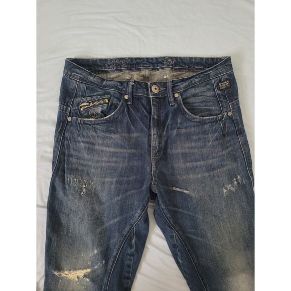 G-Star Raw ARC Ocean 3D Tapered Jeans Size 26x30 Distressed Medium Wash Grunge - Picture 3 of 13